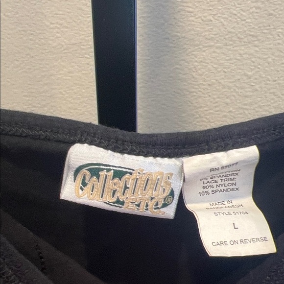 Collections Etc Black Lace Trim Tank - Picture 2 of 3